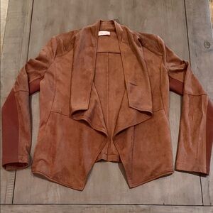 Pink Lily Suede Brown Women's Blazer